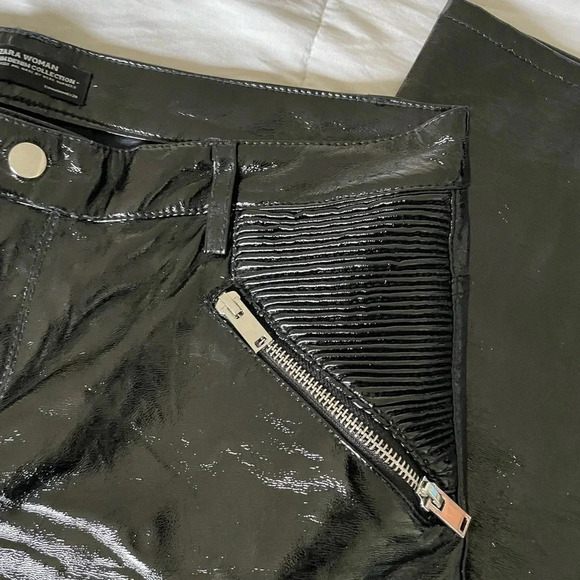 Zara motto patent faux leather legging pants - Picture 2 of 8